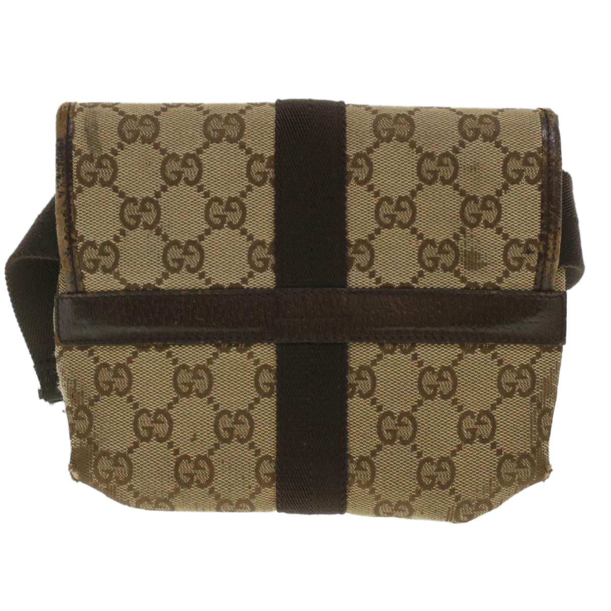 GUCCI GG Canvas Waist Bag Beige 131236 37154
