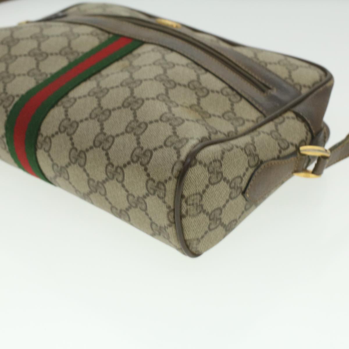 GUCCI GG Canvas Web Sherry Line Shoulder Bag Beige Red Green 37155
