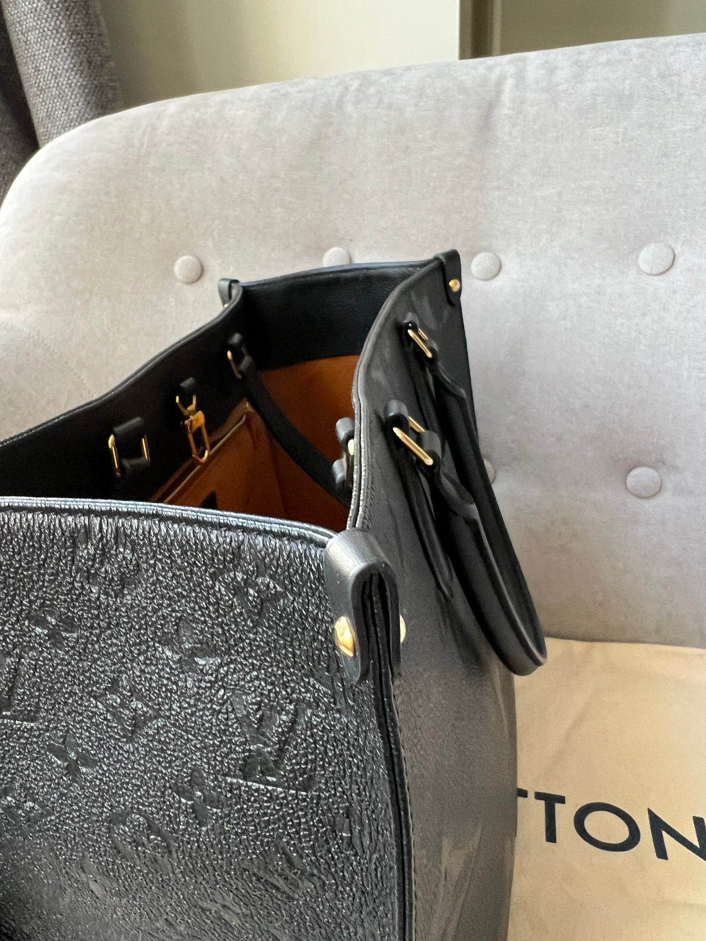 Louis Vuitton On the Go MM Black Empreinte (RRP £2,450)