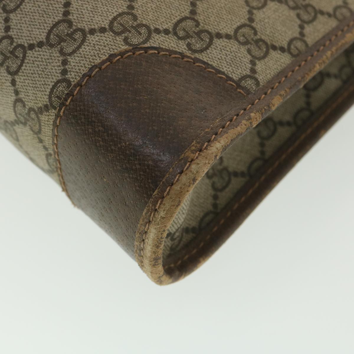 GUCCI GG Canvas Web Sherry Line Hand Bag PVC Leather Beige Red Green 37344