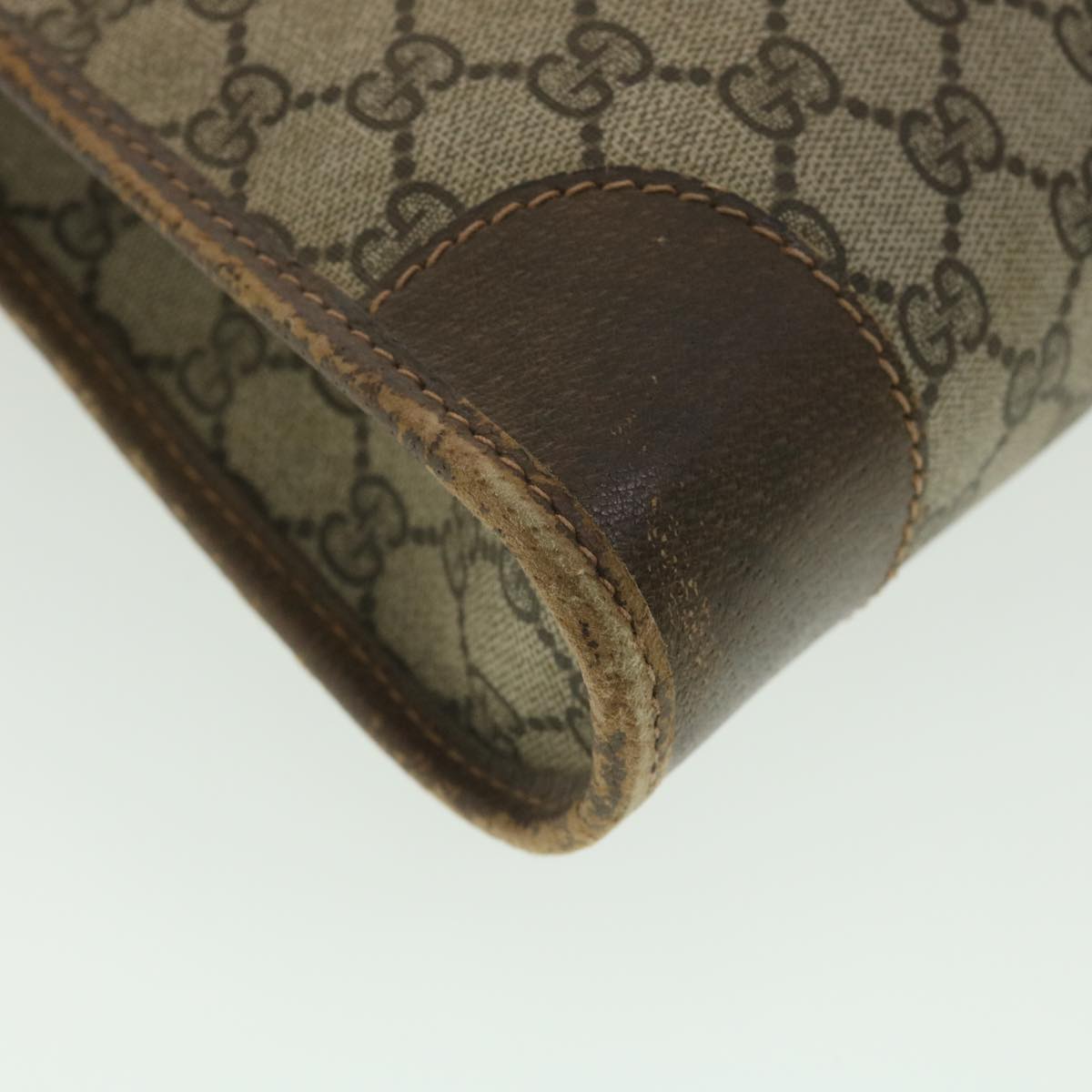 GUCCI GG Canvas Web Sherry Line Hand Bag PVC Leather Beige Red Green 37344