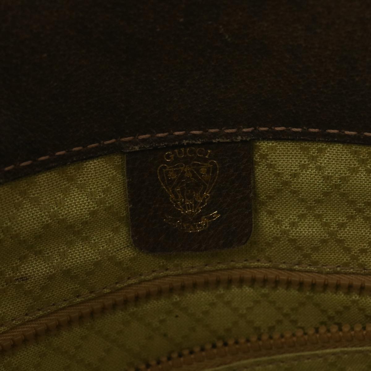 GUCCI GG Canvas Web Sherry Line Hand Bag PVC Leather Beige Red Green 37344