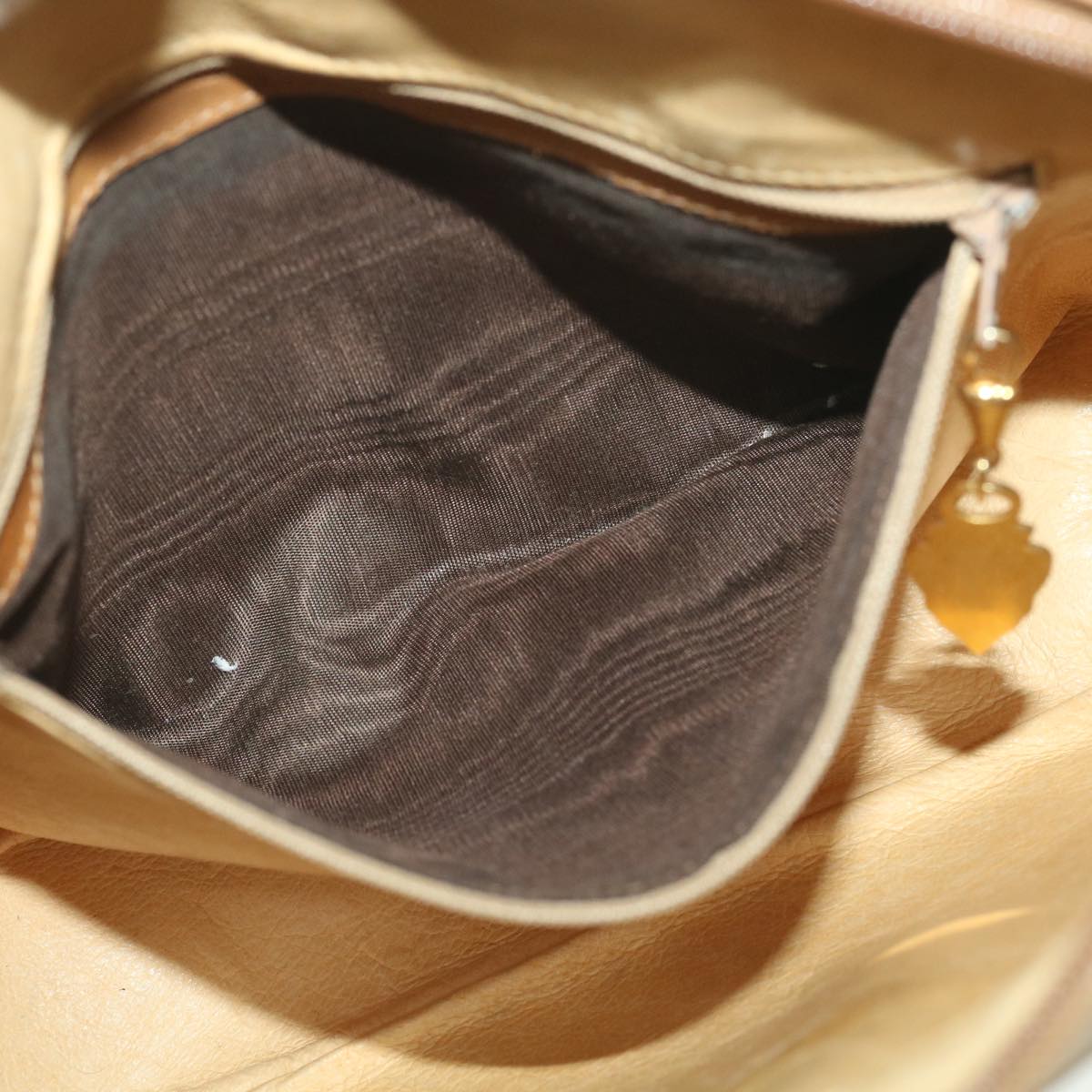 GUCCI Web Sherry Line Micro GG Canvas Shoulder Bag PVC Leather Beige 37409