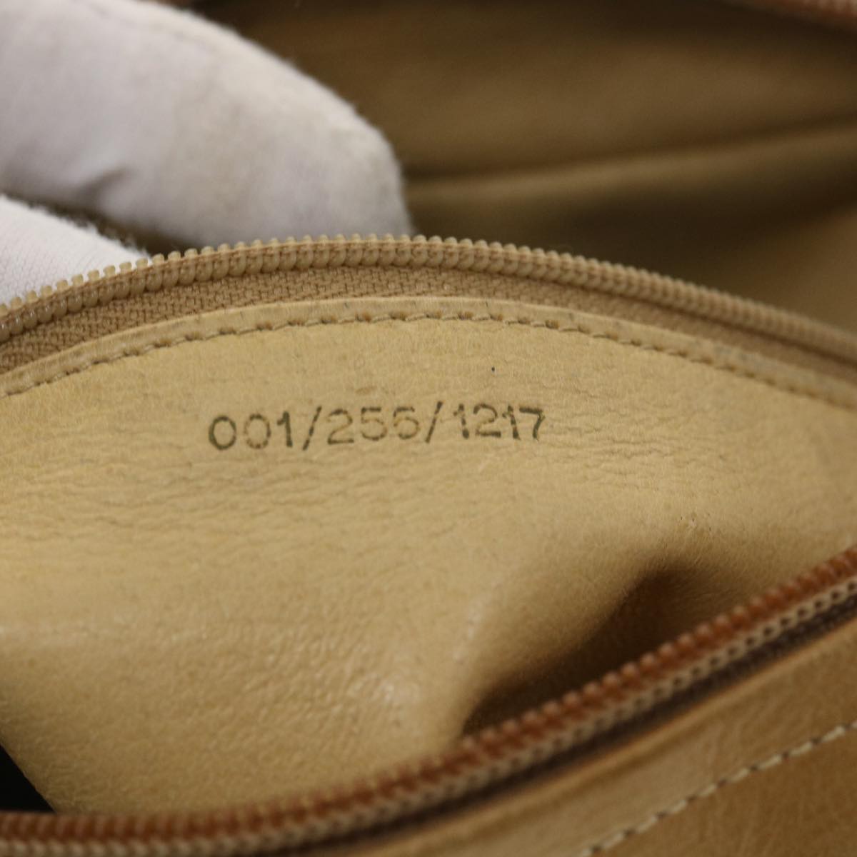 GUCCI Web Sherry Line Micro GG Canvas Shoulder Bag PVC Leather Beige 37409