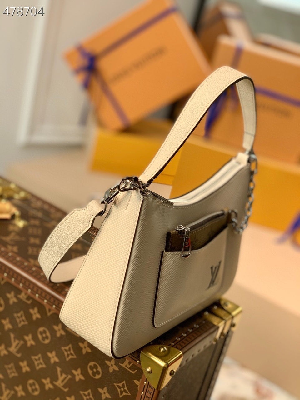 LV Marelle Epi White For Women, WomenÃ¢â‚¬â„¢s Handbags, Shoulder And Crossbody Bags 9.8in/25cm LV M80688