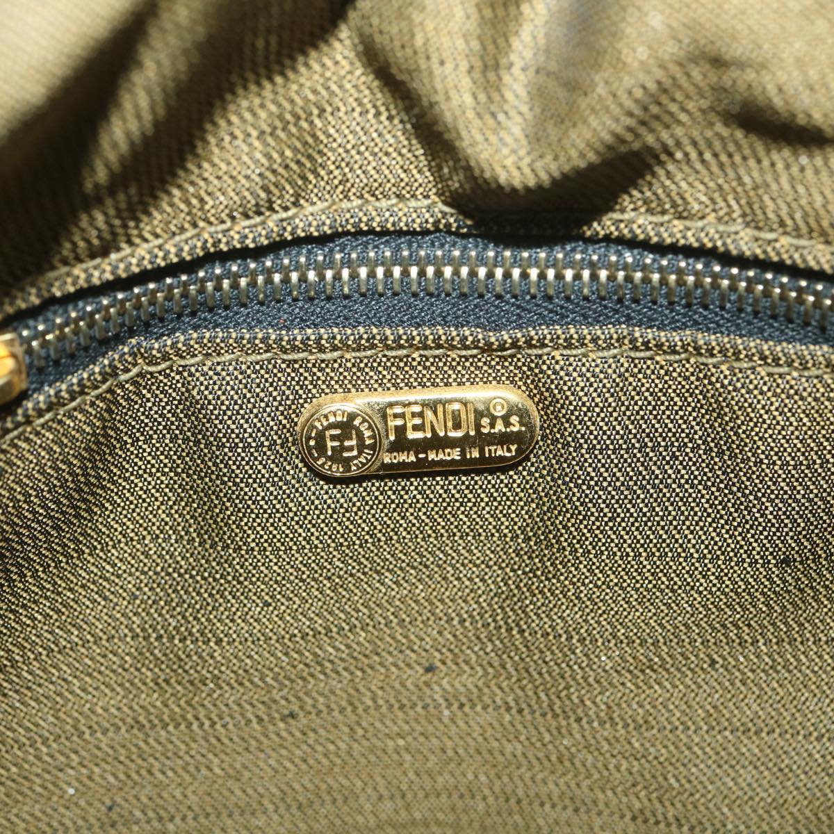 FENDI Zucca Canvas Vanity Cosmetic Pouch Black Brown 37617