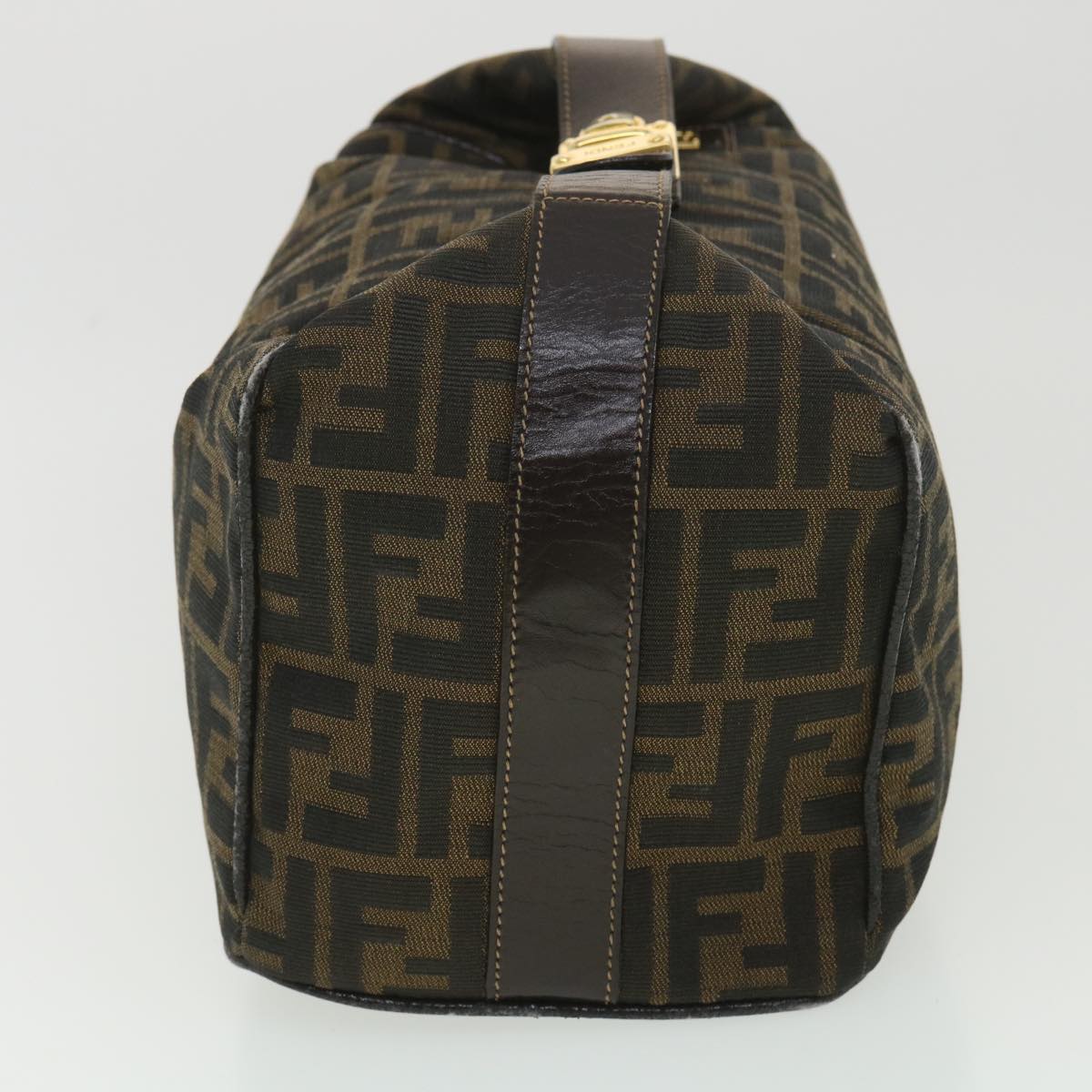 FENDI Zucca Canvas Vanity Cosmetic Pouch Black Brown 37617