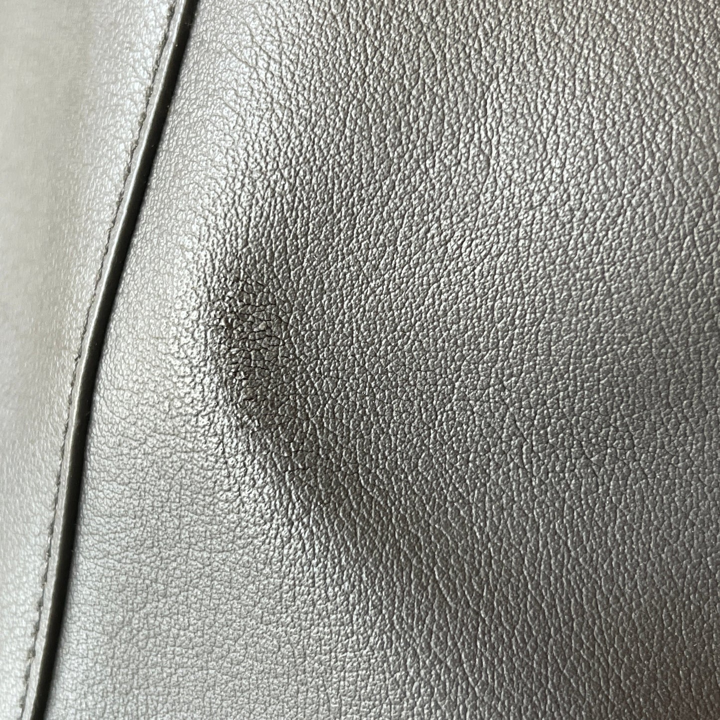 SAINT LAURENT Gray Calfskin Large Shopping Tote