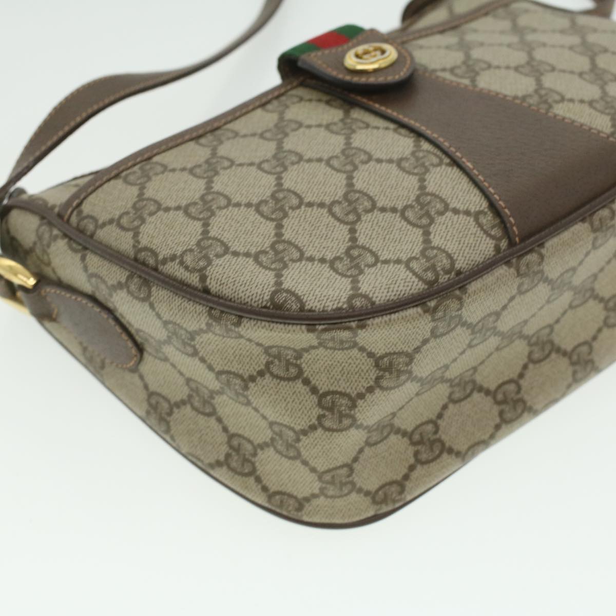 GUCCI GG Canvas Web Sherry Line Shoulder Bag Beige Red 89.02.032 37708