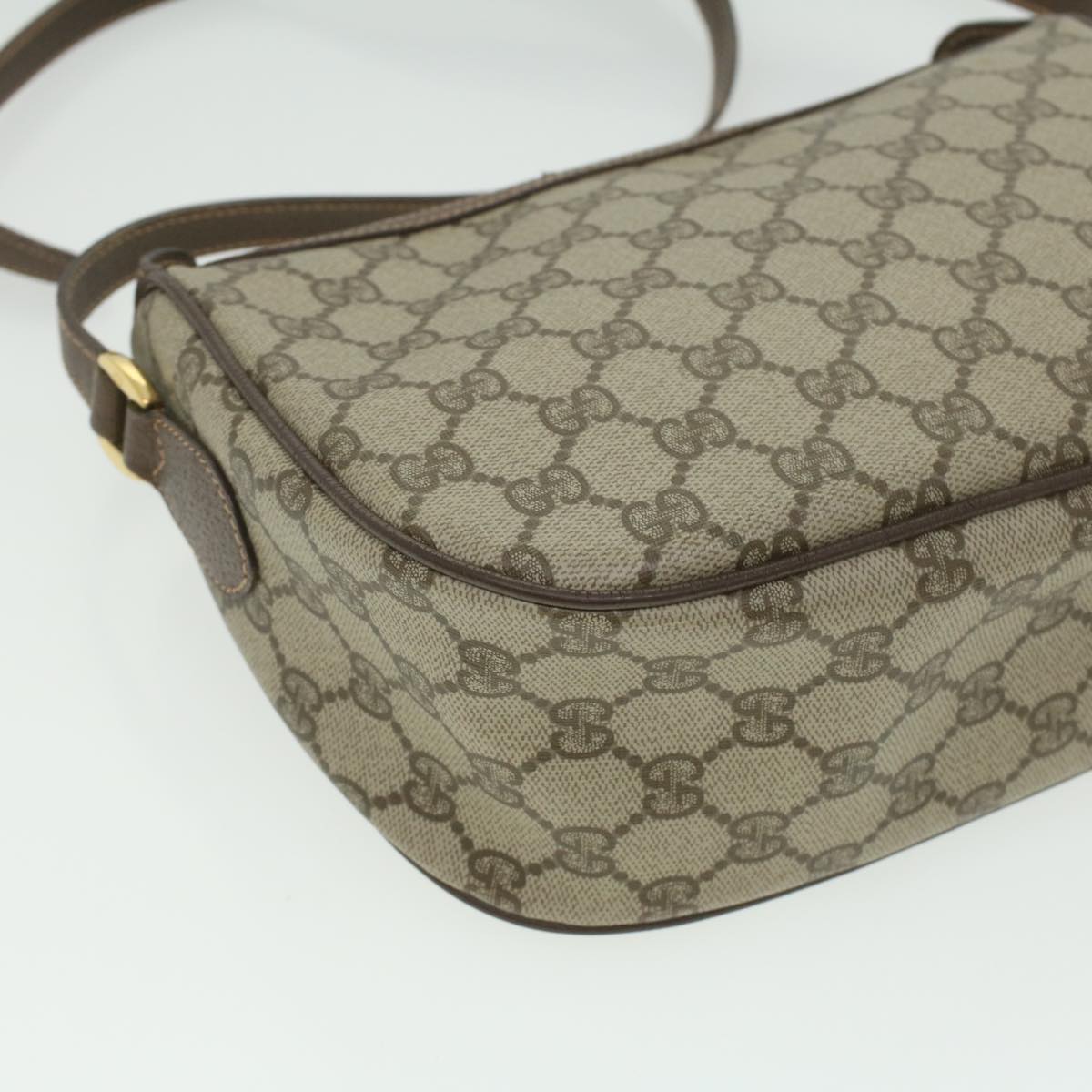 GUCCI GG Canvas Web Sherry Line Shoulder Bag Beige Red 89.02.032 37708