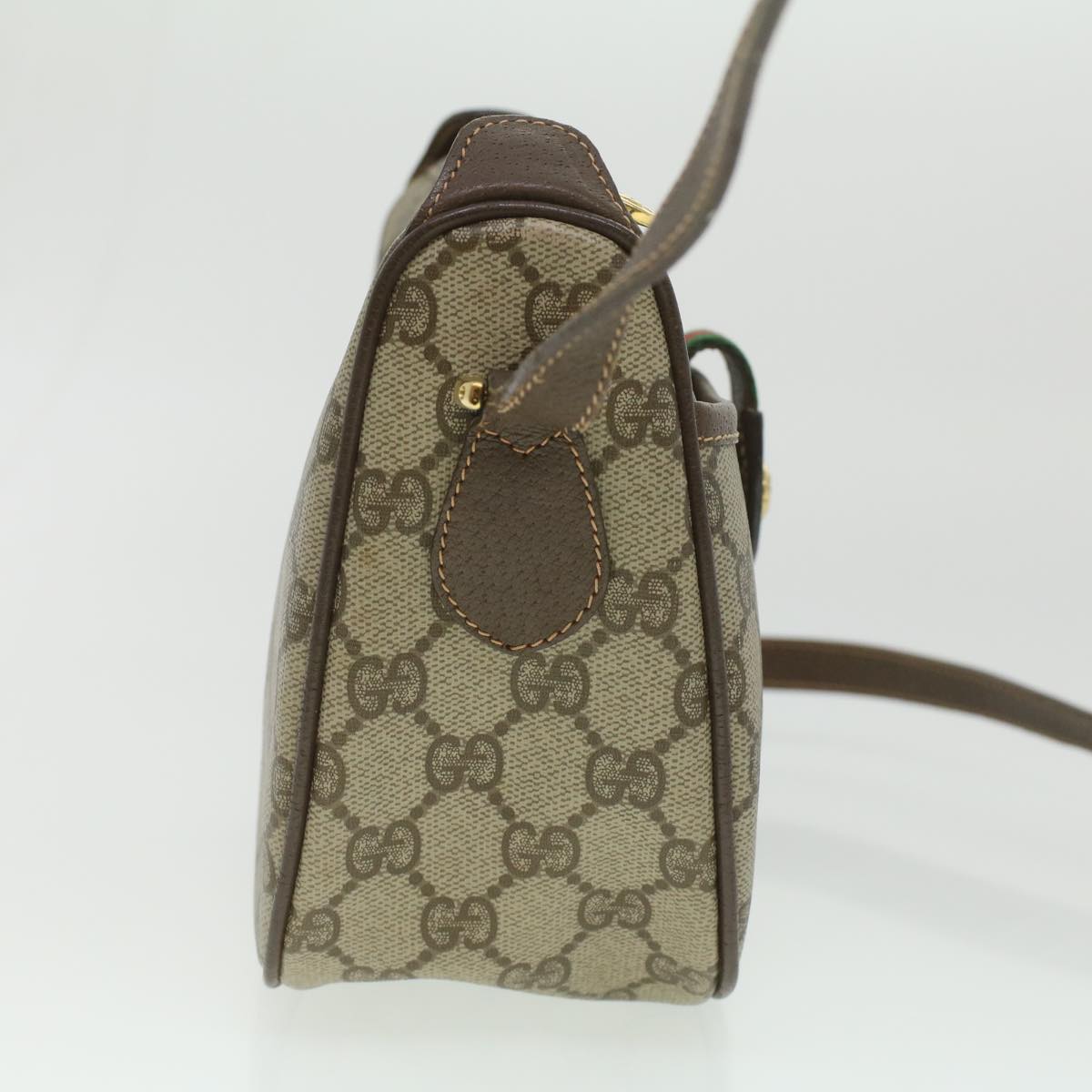 GUCCI GG Canvas Web Sherry Line Shoulder Bag Beige Red 89.02.032 37708