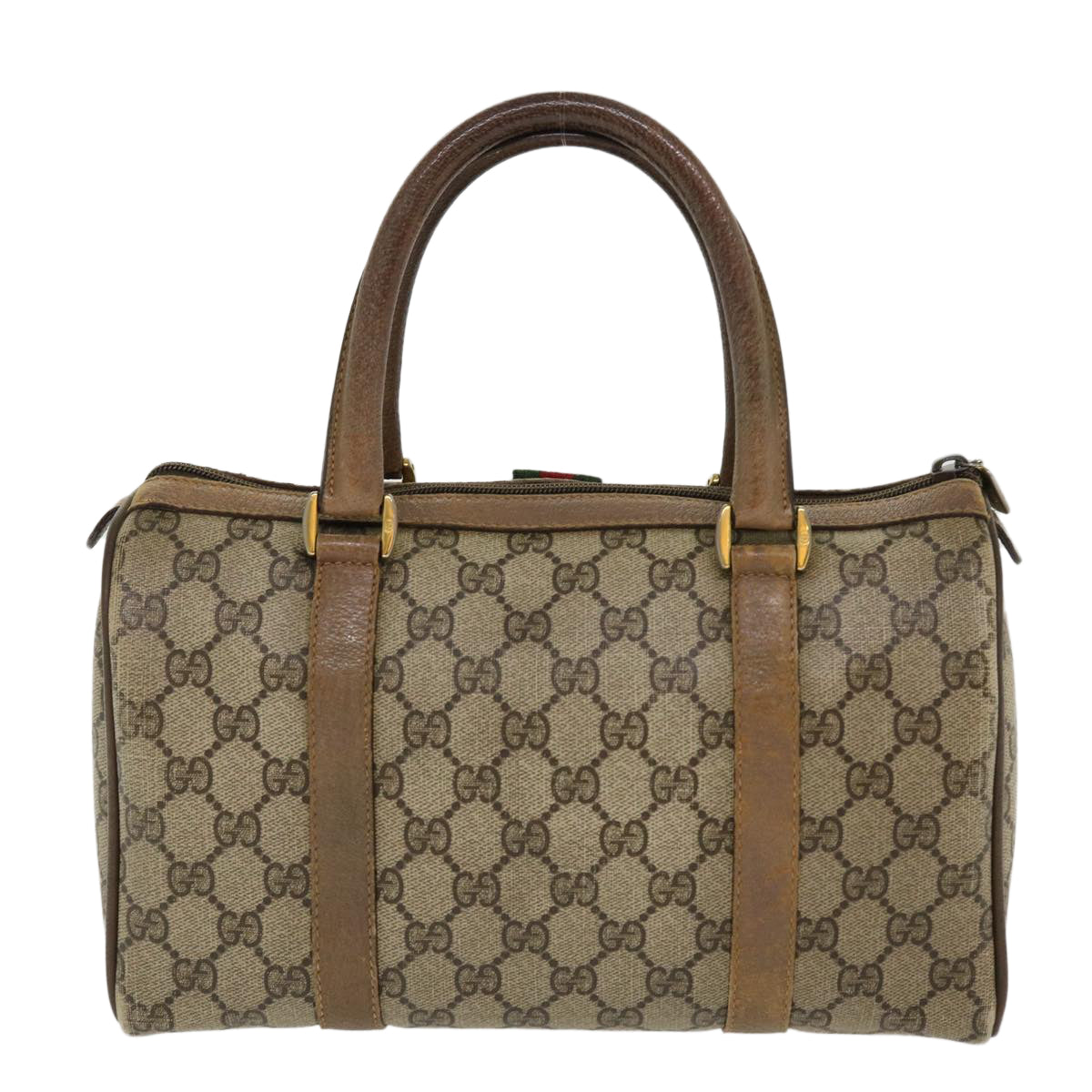 GUCCI GG Canvas Web Sherry Line Boston Bag Beige Red Green 40.02.006 37712