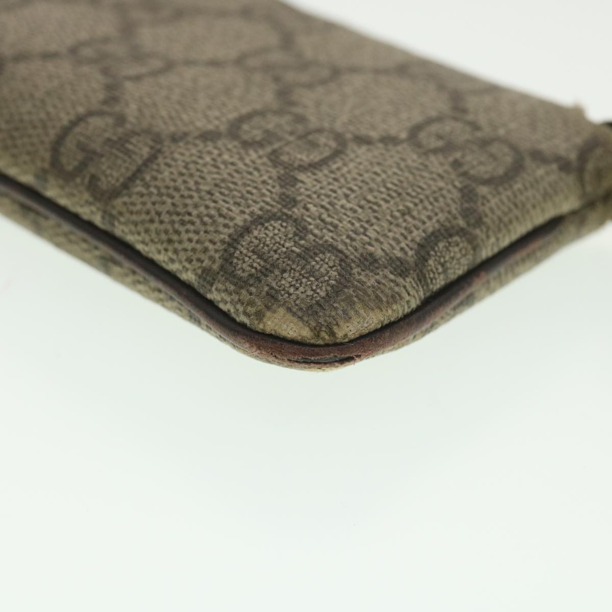 GUCCI GG Canvas Coin Purse PVC Leather Beige 233183 37806
