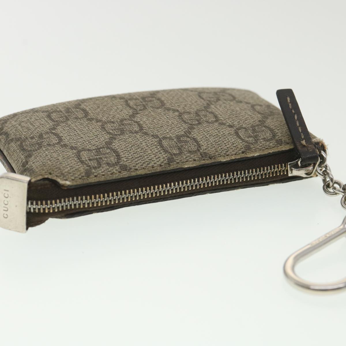 GUCCI GG Canvas Coin Purse PVC Leather Beige 233183 37806