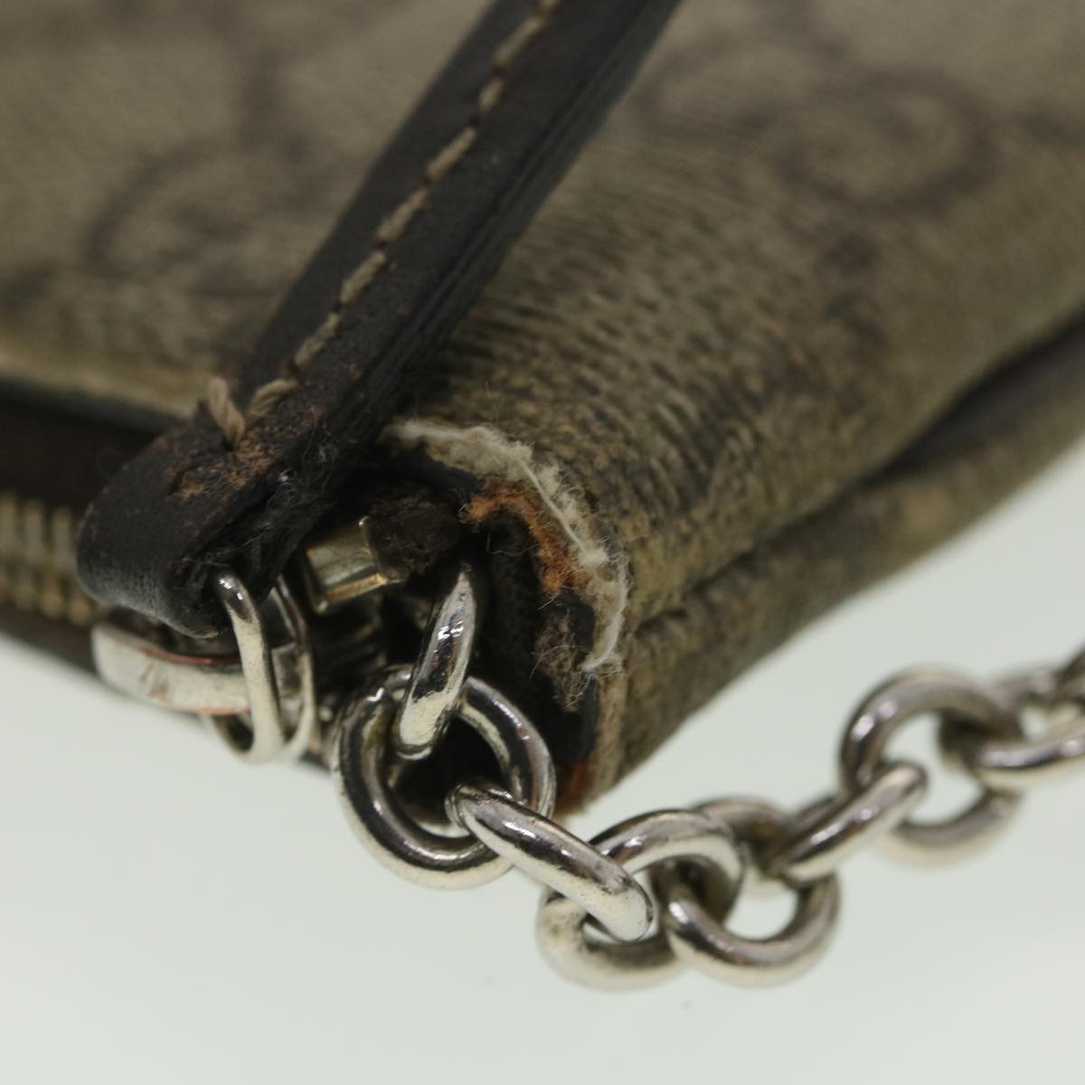 GUCCI GG Canvas Coin Purse PVC Leather Beige 233183 37806