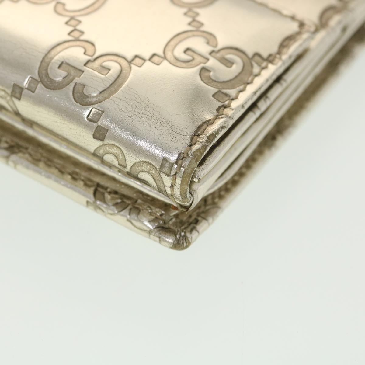 GUCCI GG Canvas Guccissima Long Wallet Silver 112715 37982