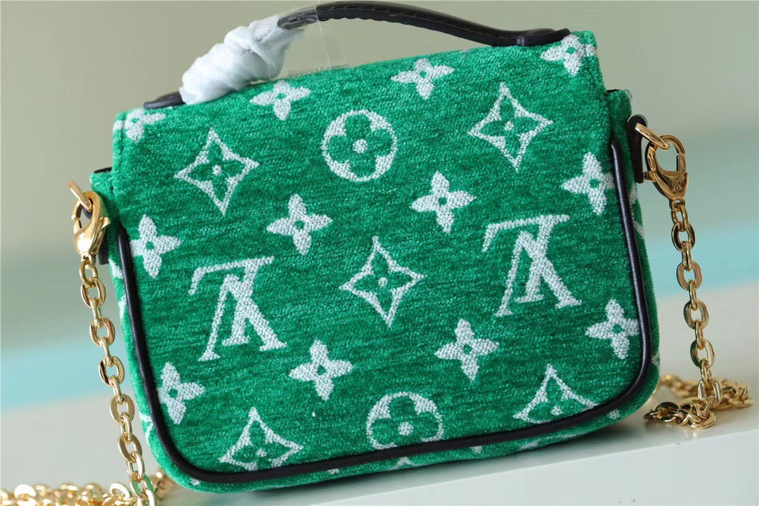 LV Micro Metis Monogram Jacquard Green For Women, WomenÃ¢â‚¬â„¢s Handbags, Shoulder And Crossbody Bags 5.5in/14cm LV M81127