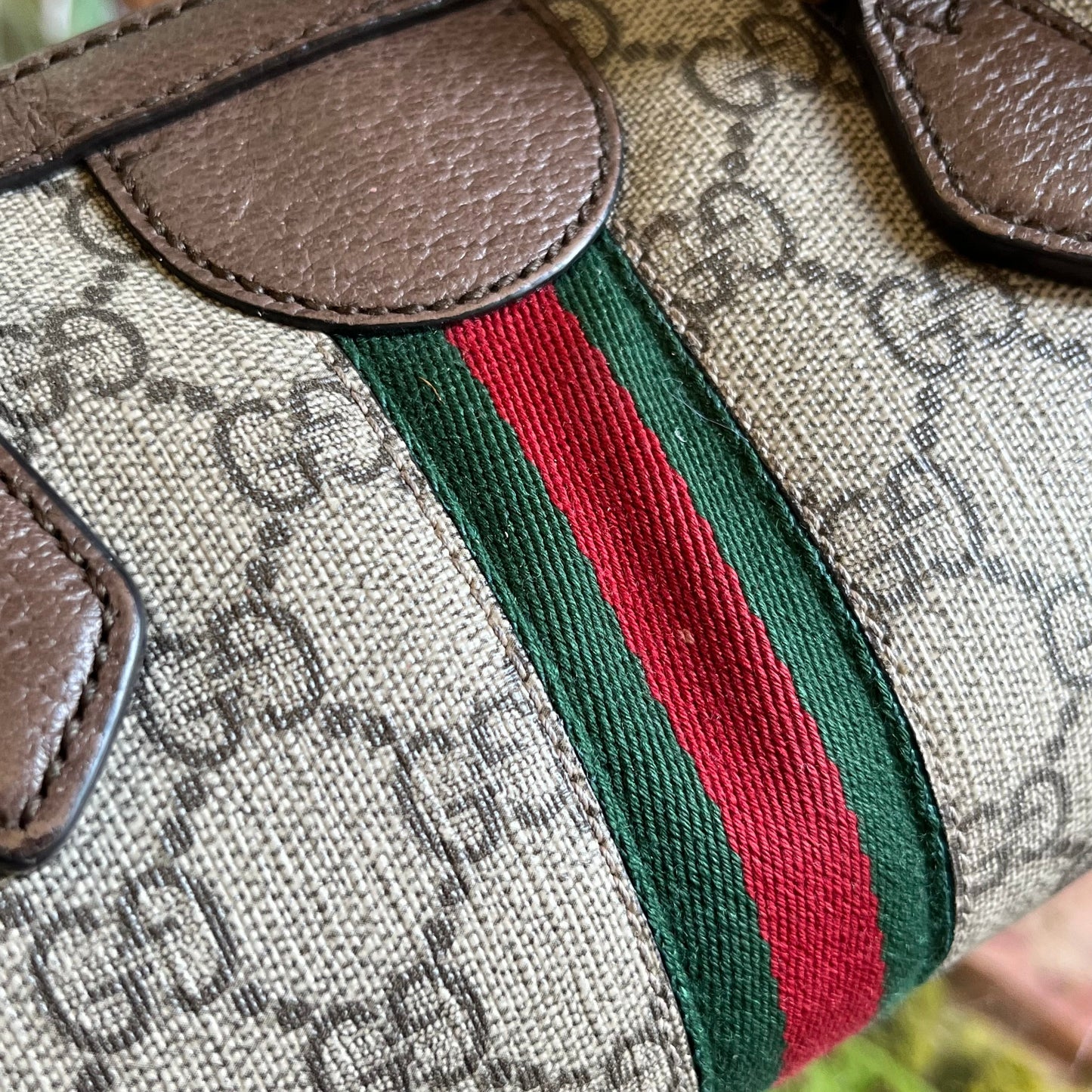 GUCCI Ophidia Boston GG Supreme Monogram Web Satchel