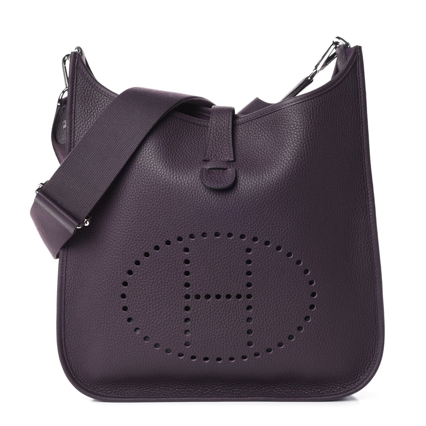 HERMÈS  Deep Purple Leather Evelyne III GM Bag
