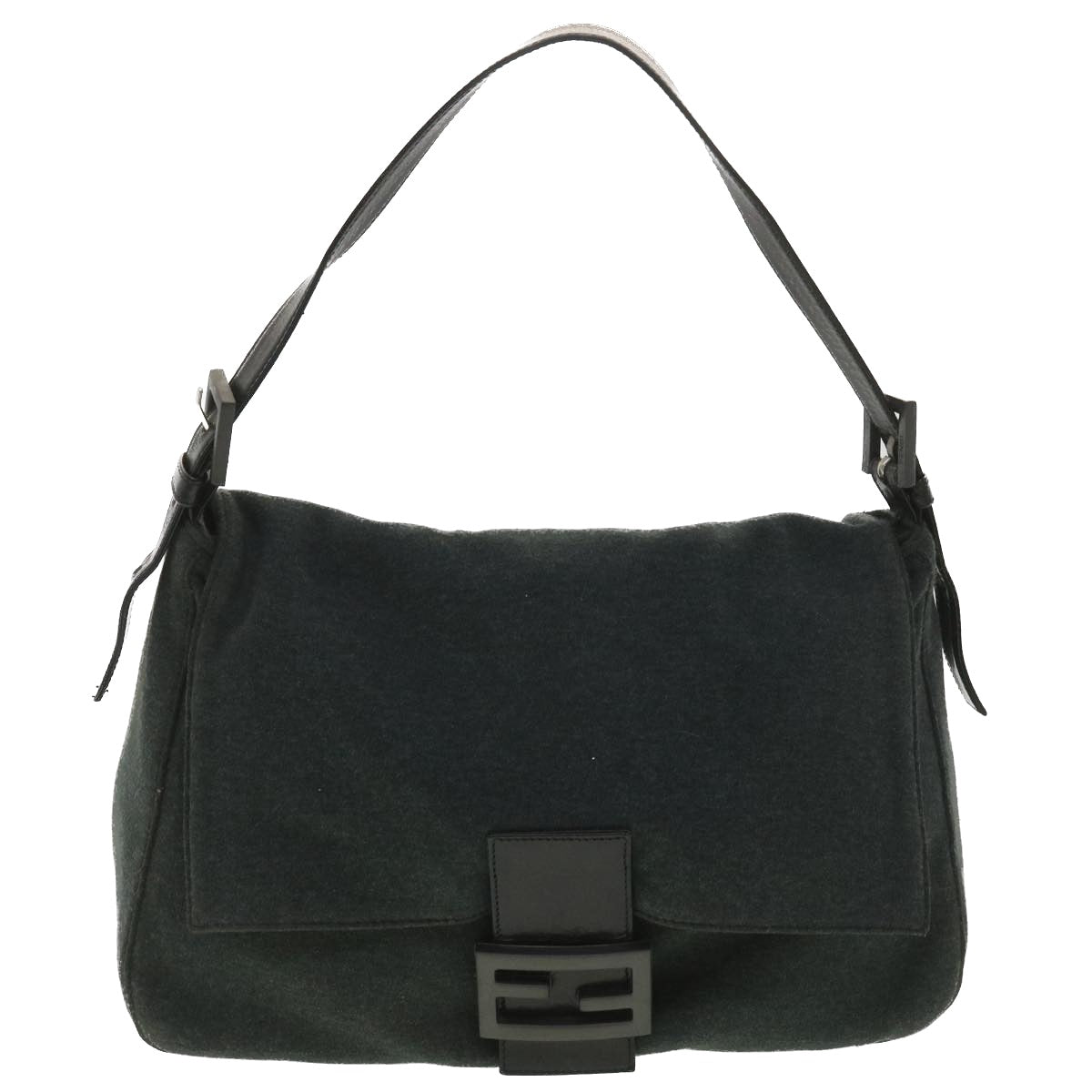 FENDI Mamma Baguette Shoulder Bag Canvas Gray 2370/26325/008 38011