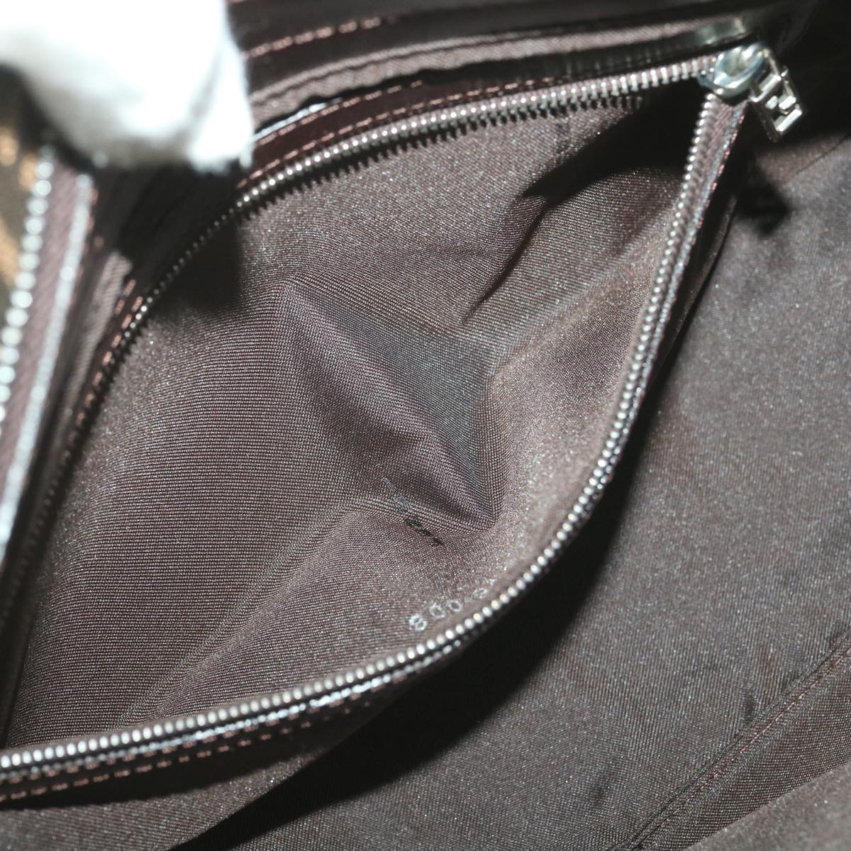 FENDI Zucca Canvas Mamma Baguette Shoulder Bag Black Brown 222826566 38013