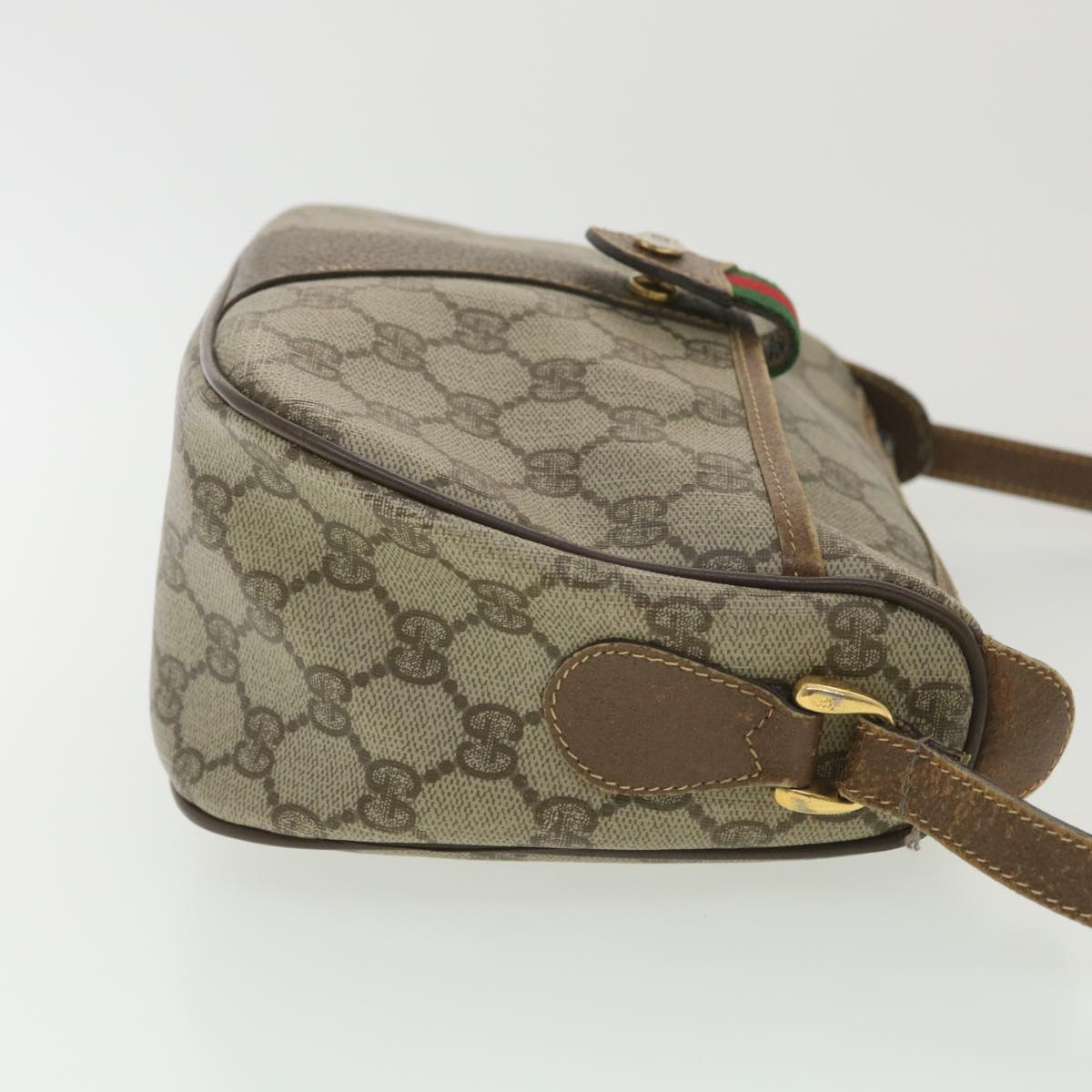GUCCI GG Canvas Web Sherry Line Shoulder Bag Beige Red Green 38014