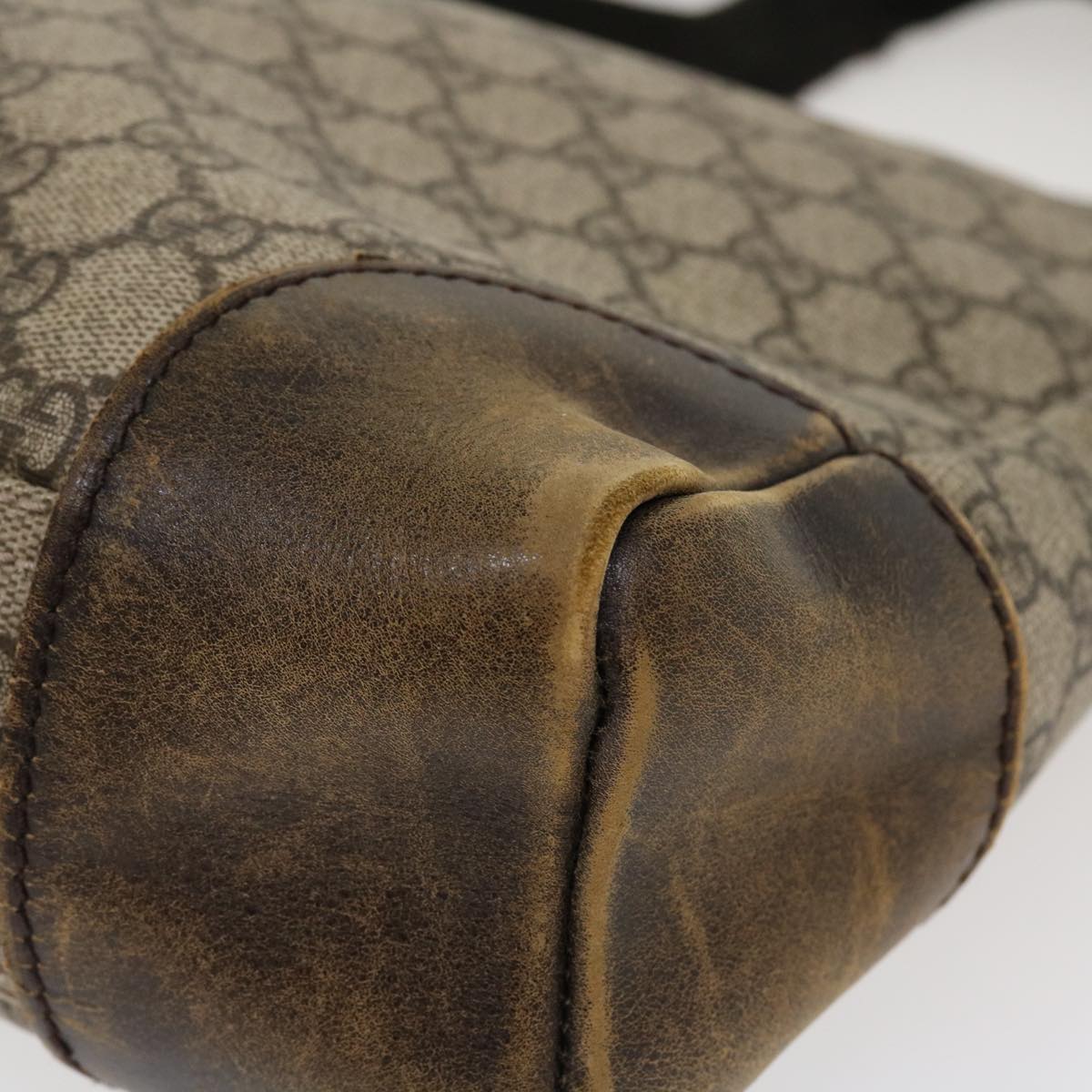 GUCCI GG Canvas Shoulder Bag PVC Leather Beige 110054 38039