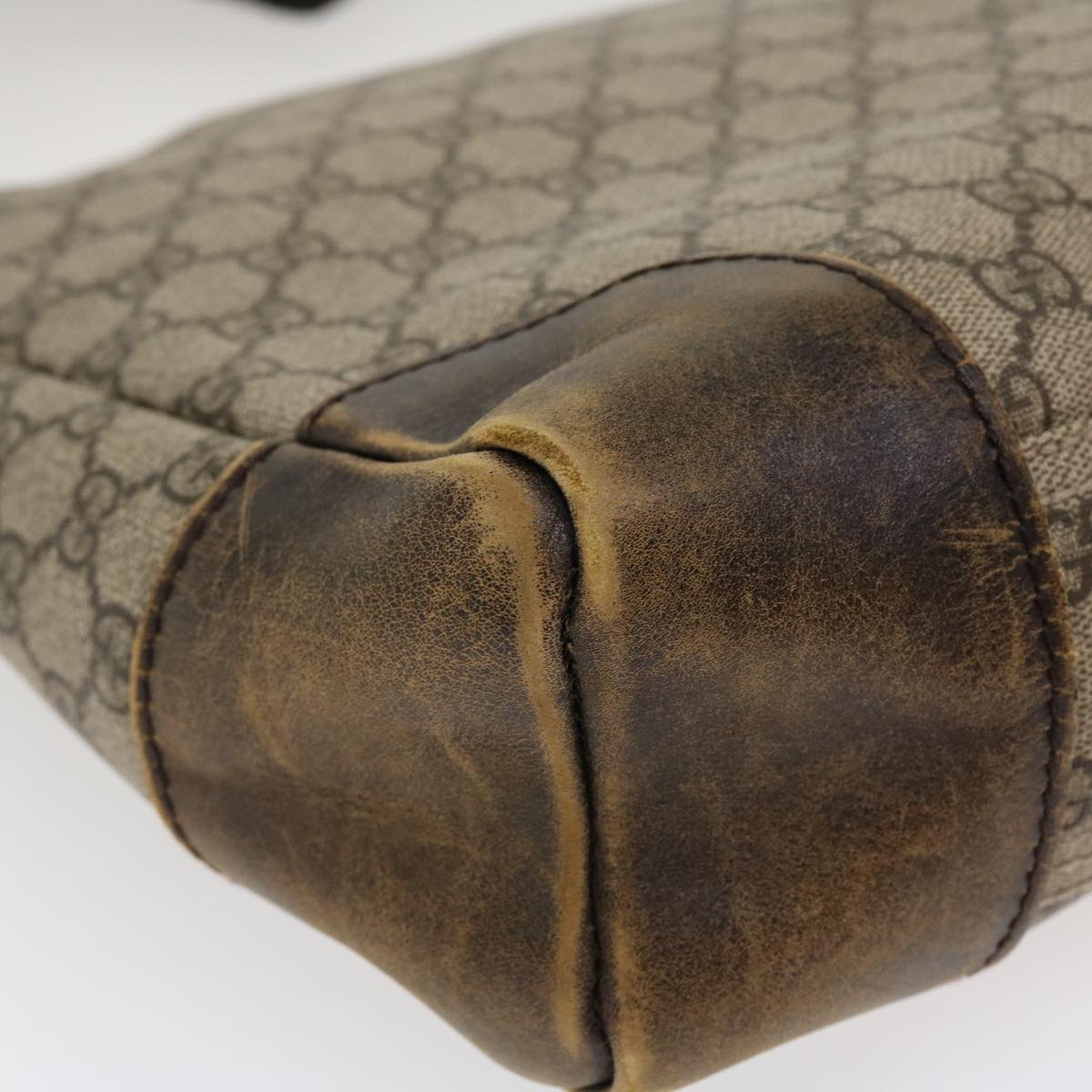 GUCCI GG Canvas Shoulder Bag PVC Leather Beige 110054 38039