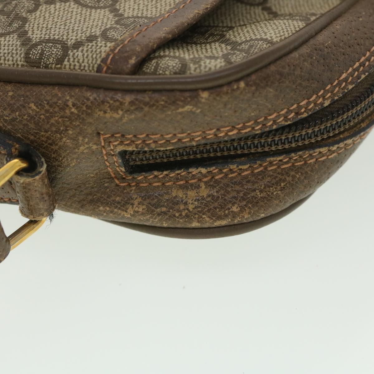 GUCCI GG Canvas Web Sherry Line Shoulder Bag Beige Red 89.02.055 38051