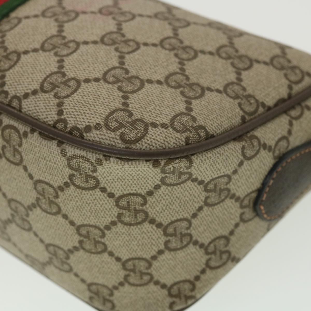 GUCCI GG Canvas Web Sherry Line Shoulder Bag Beige Red 89 02 054 38094