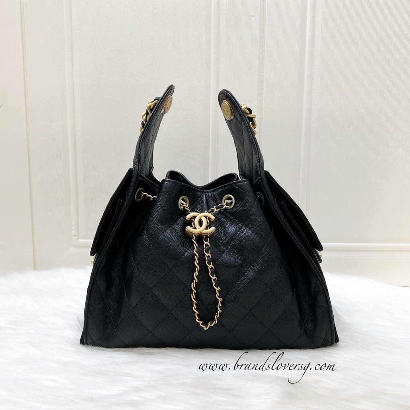 GLM-25 Small Hobo Bag in Black Caviar and AGHW (Model: AS5293)