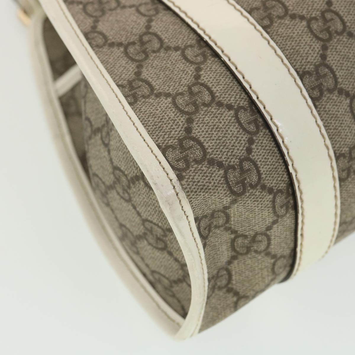 GUCCI GG Supreme Hand Bag PVC Leather Beige 203495 38280