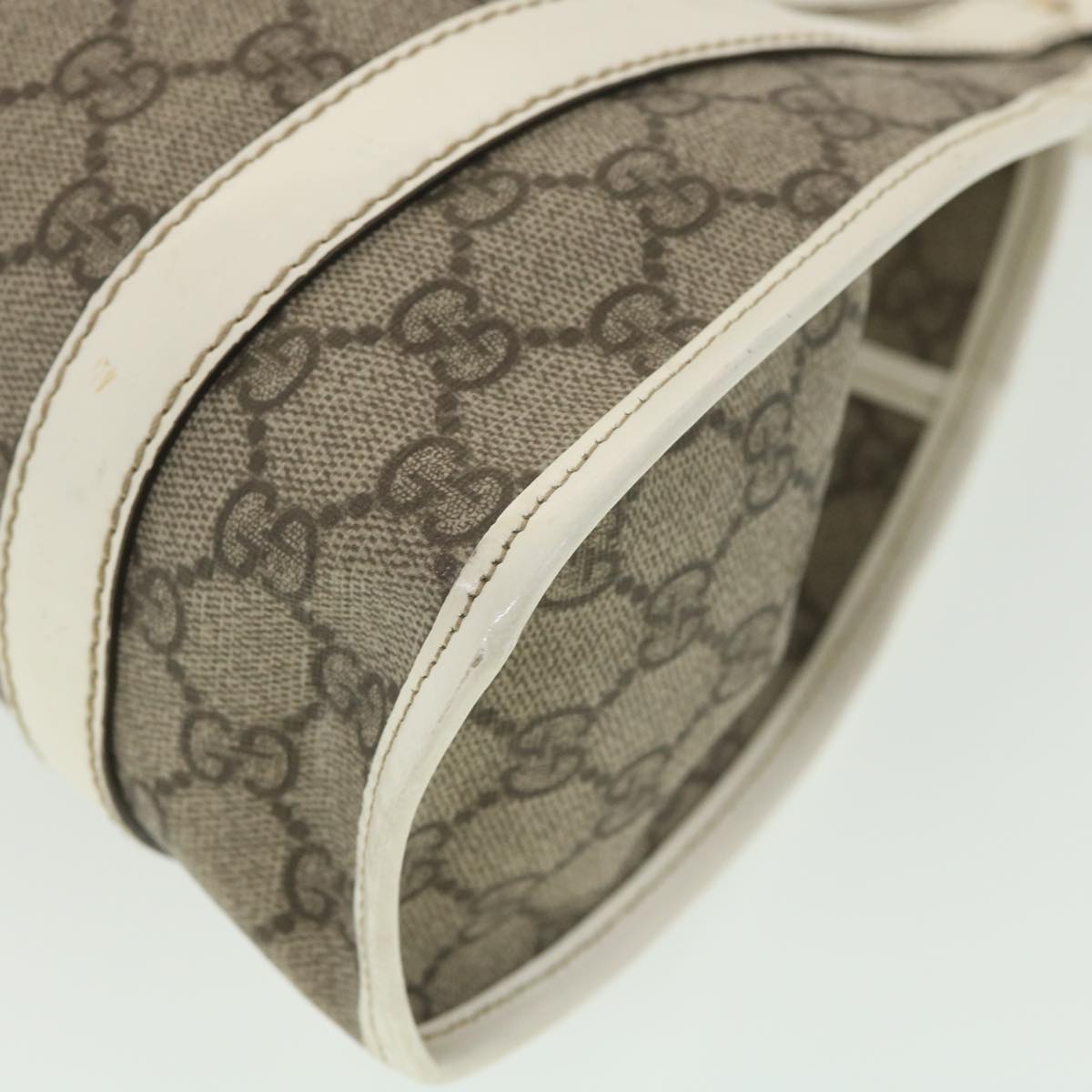 GUCCI GG Supreme Hand Bag PVC Leather Beige 203495 38280