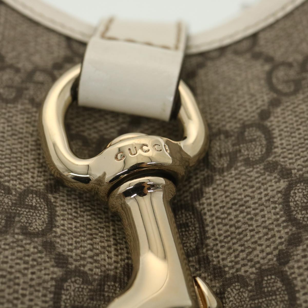 GUCCI GG Supreme Hand Bag PVC Leather Beige 203495 38280