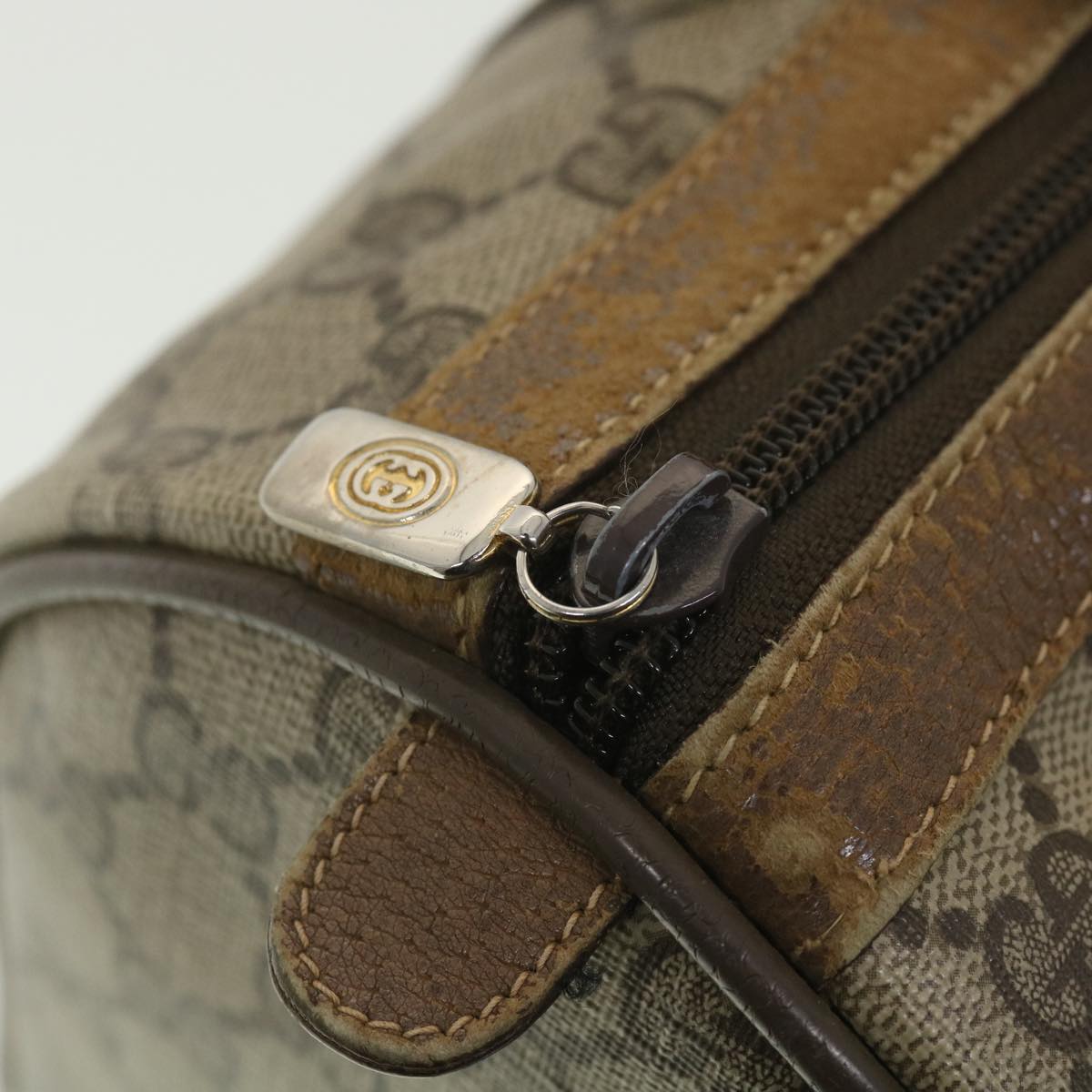 GUCCI GG Canvas Web Sherry Line Boston Bag Beige Red Green 40.02.007 38308