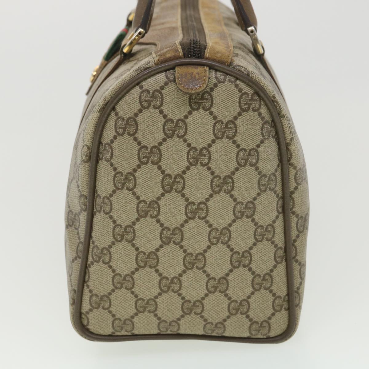 GUCCI GG Canvas Web Sherry Line Boston Bag Beige Red Green 40.02.007 38308