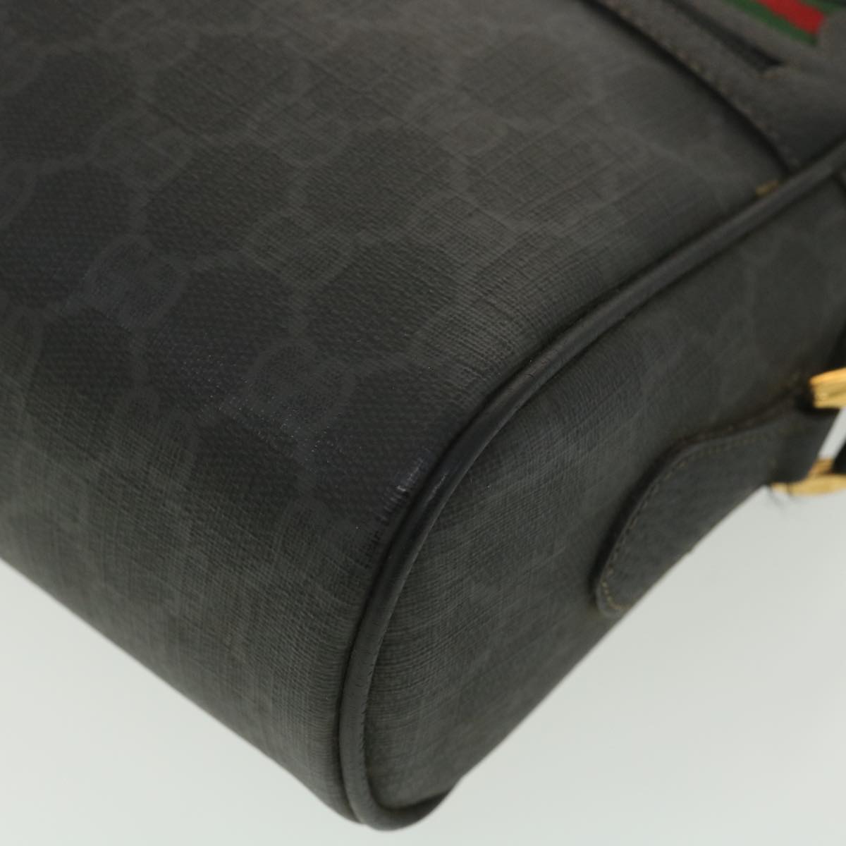 GUCCI GG Canvas Web Sherry Line Shoulder Bag Black Red 119.02.088 38314