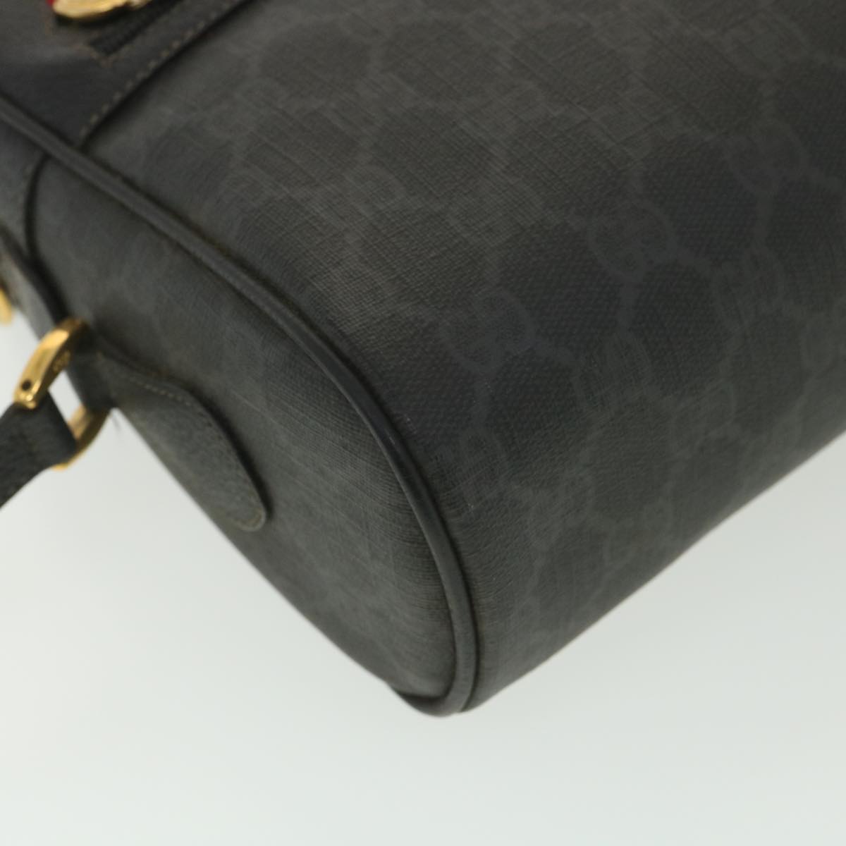 GUCCI GG Canvas Web Sherry Line Shoulder Bag Black Red 119.02.088 38314