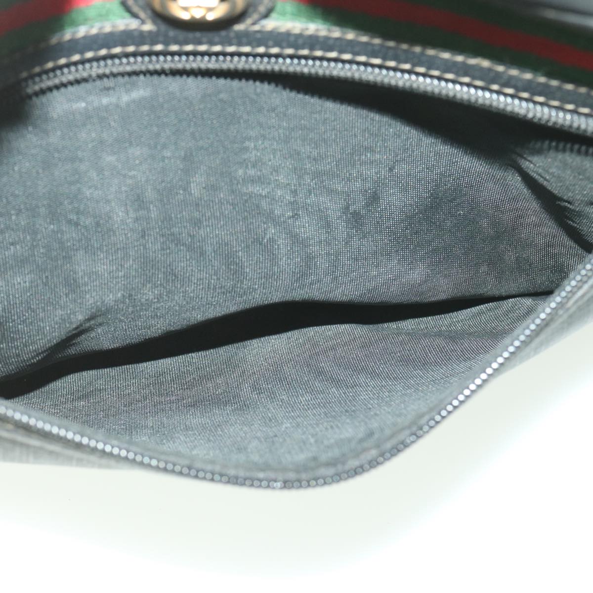 GUCCI GG Canvas Web Sherry Line Shoulder Bag Black Red 119.02.088 38314