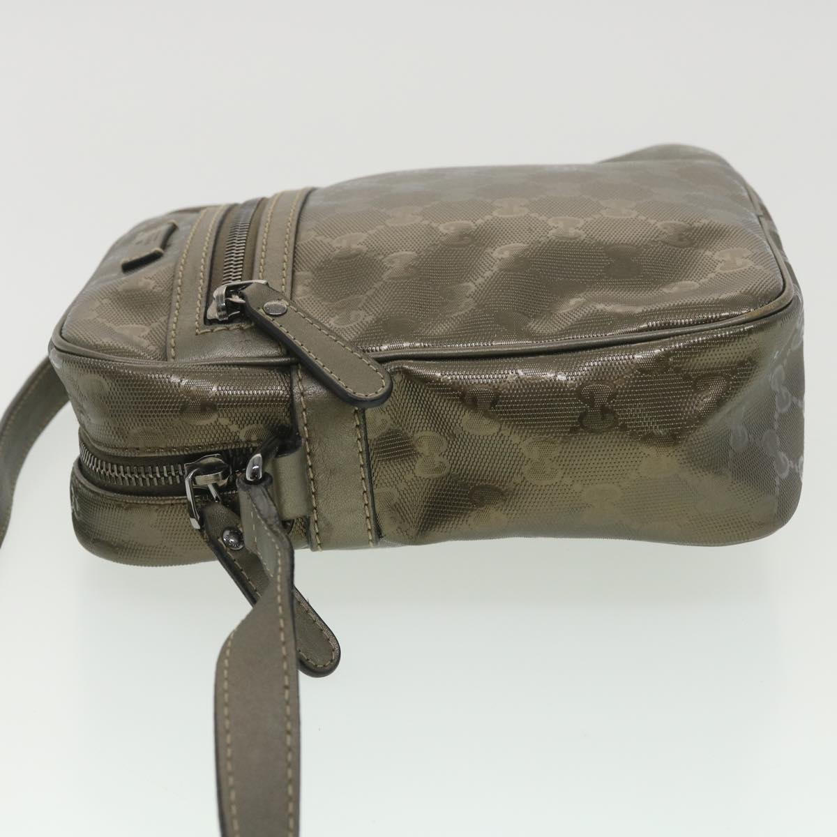 GUCCI GG implementation Shoulder Bag PVC Leather Khaki 233268 38378