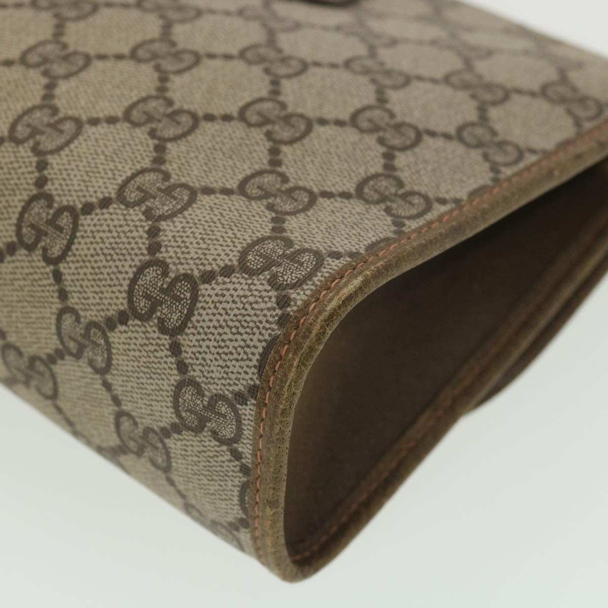 GUCCI GG Canvas Web Sherry Line Clutch Bag Beige Red Green 89.01.030 38392
