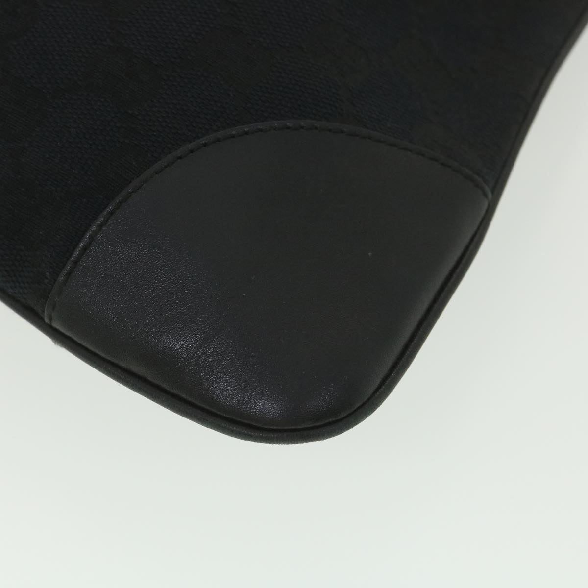 GUCCI GG Canvas Sherry Line Jackie Shoulder Bag Black Beige 4057 38433