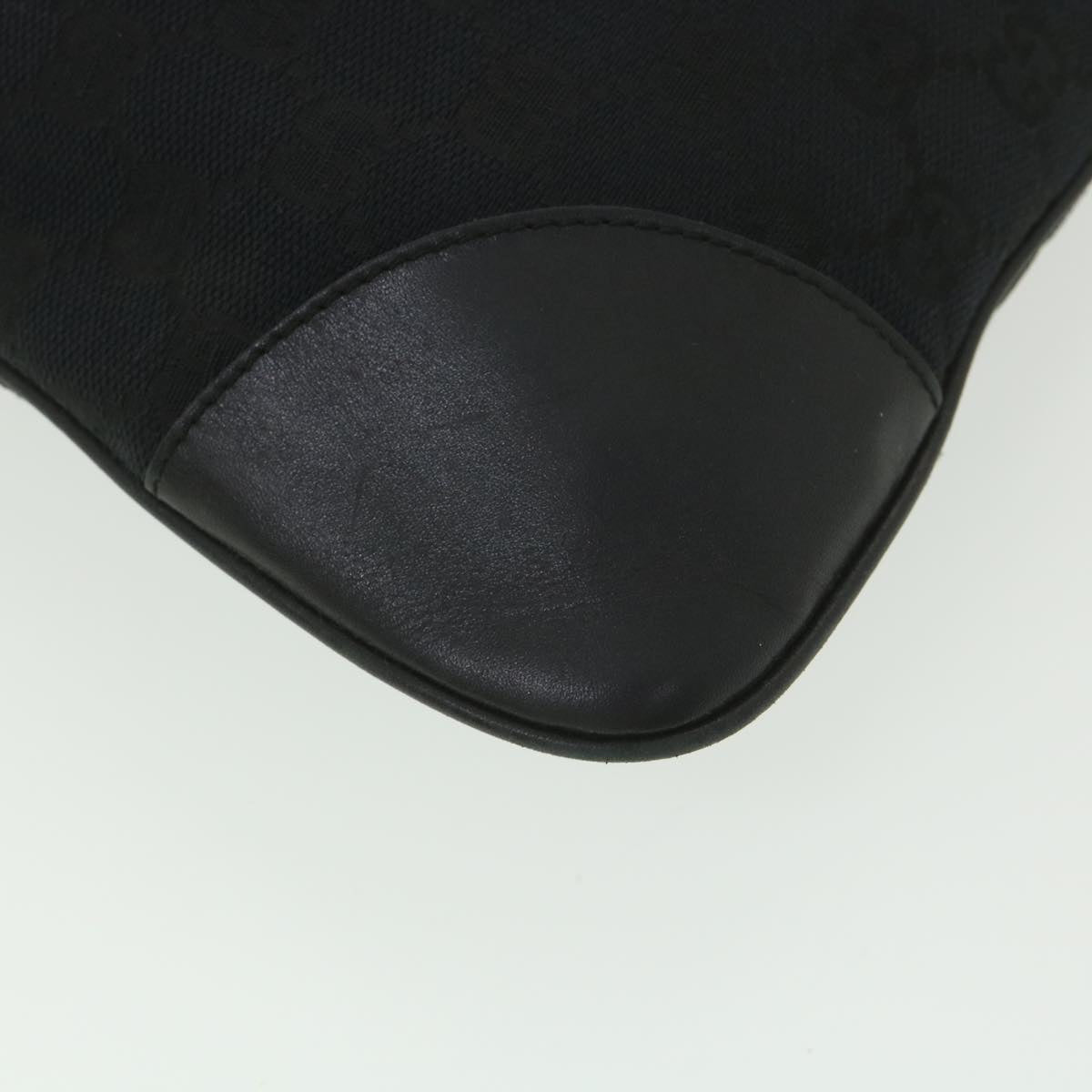 GUCCI GG Canvas Sherry Line Jackie Shoulder Bag Black Beige 4057 38433