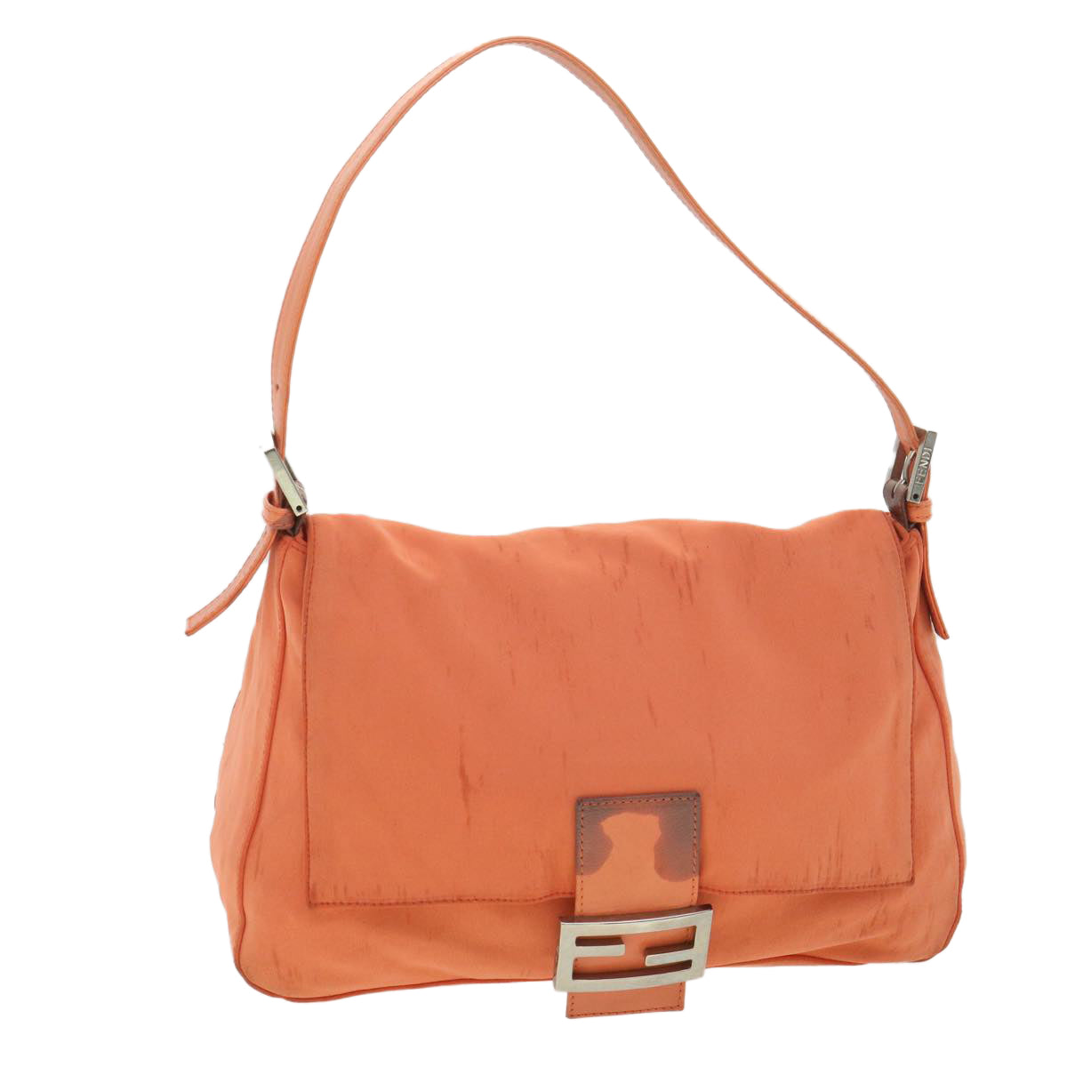 FENDI Mamma Baguette Shoulder Bag Nylon Orange 38480
