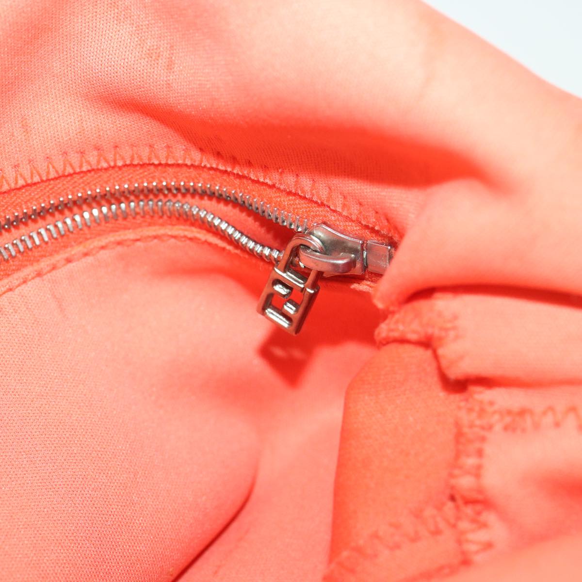 FENDI Mamma Baguette Shoulder Bag Nylon Orange 38480