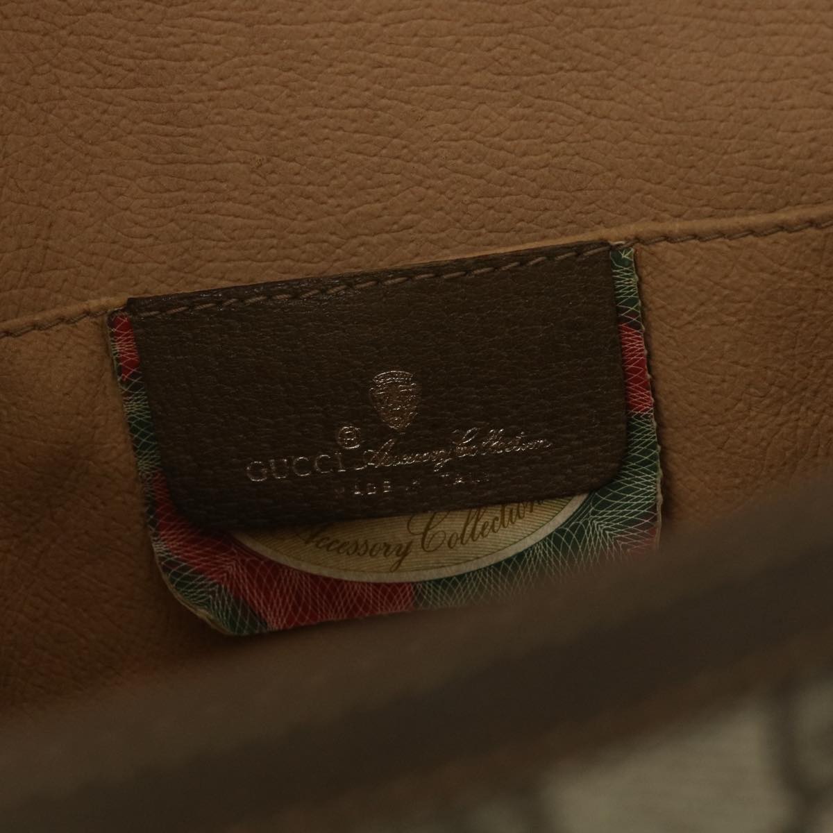 GUCCI GG Canvas Web Sherry Line Clutch Bag Beige Red Green 89.01.030 38628