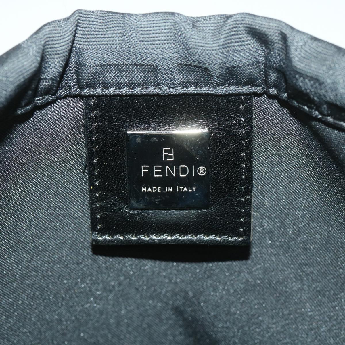 FENDI Zucca Canvas Shoulder Bag Black 38666