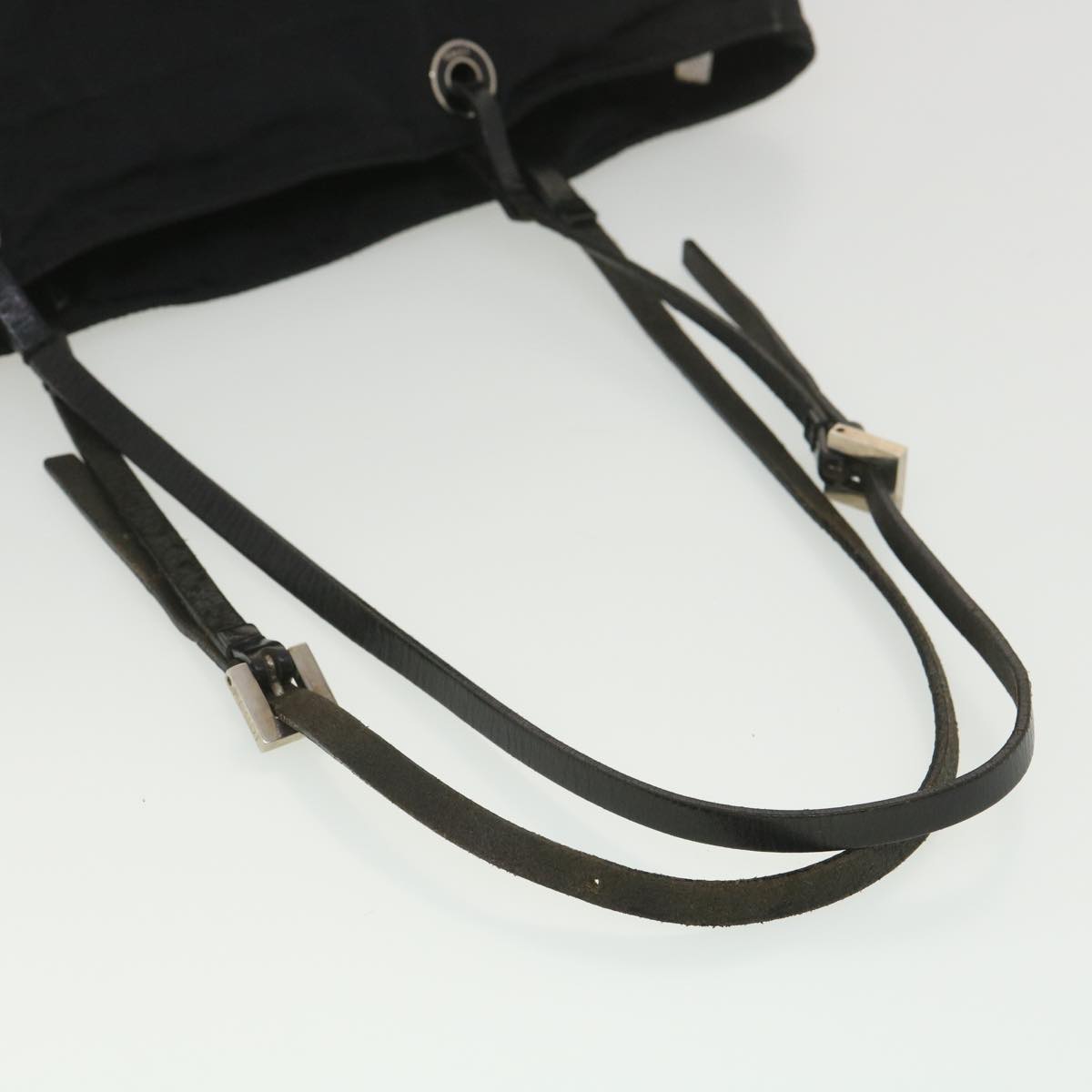 FENDI Zucca Canvas Shoulder Bag Black 38666