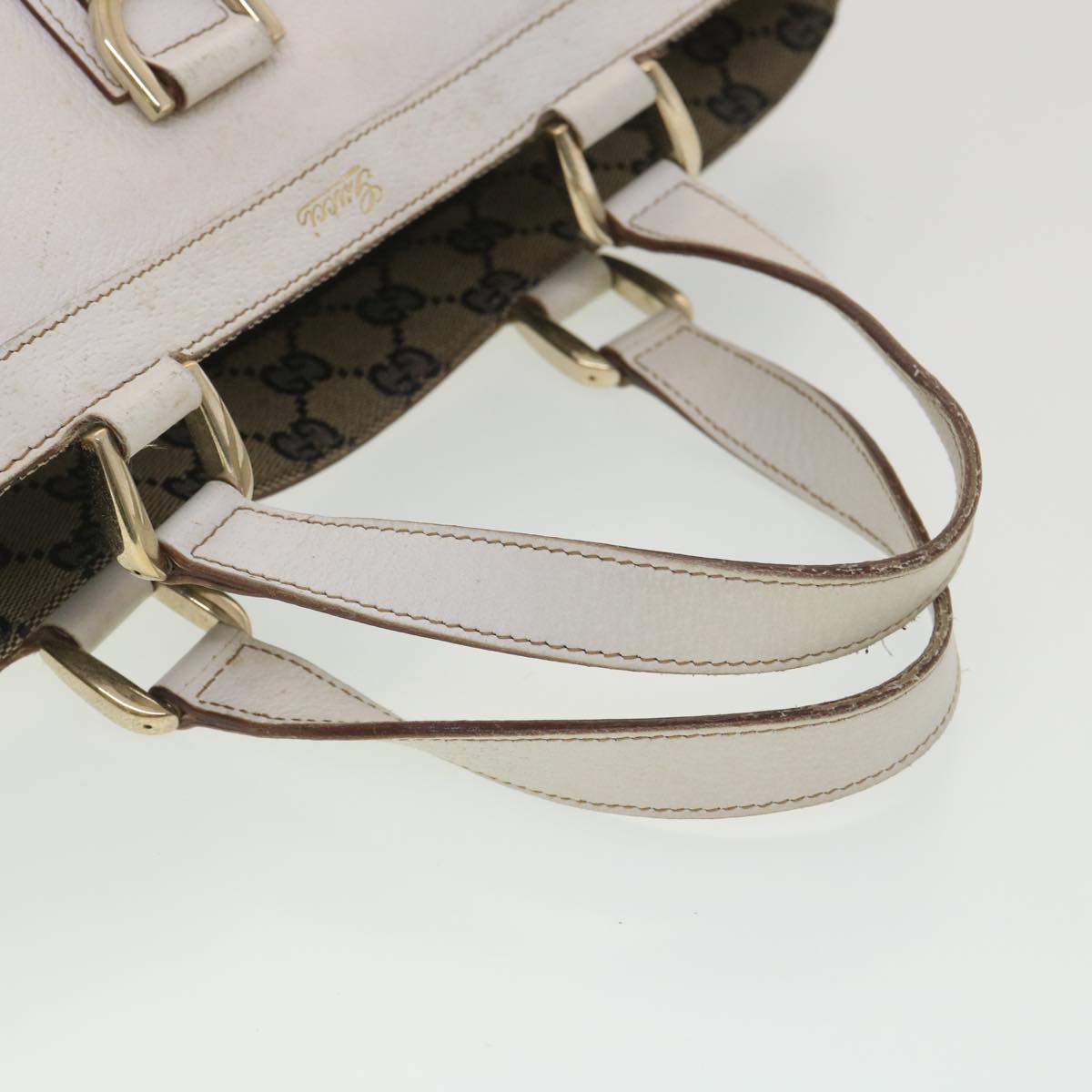 GUCCI Shoulder Bag Leather White 130739 38678
