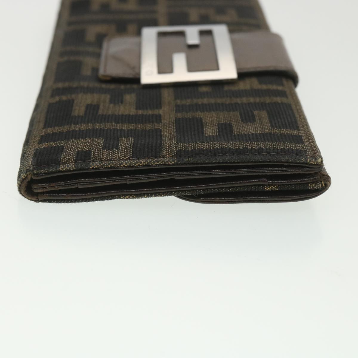 FENDI Zucca Canvas Long Wallet Black Brown 2400-31133 018 38704